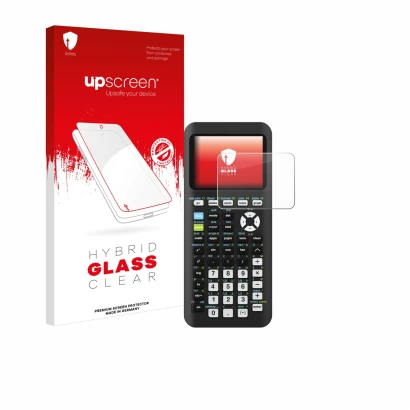 Parte frontal de un envase de producto con el logotipo de la marca upscreen. Al lado se muestra el dispositivo Texas Instrumen