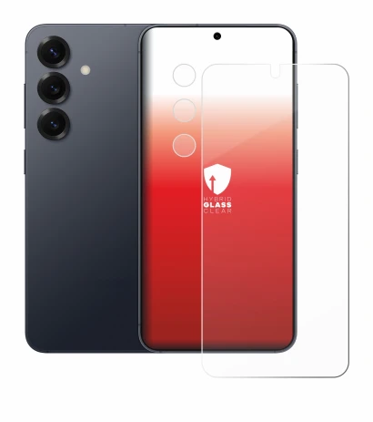 Imagen del dispositivo Samsung Galaxy S25 (Frontal+Cámara) con una amplia variedad de protectores de pantalla.