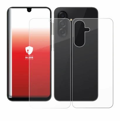 Imagen del dispositivo Samsung Galaxy A26 5G (Frontal+Trasero) con una amplia variedad de protectores de pantalla.