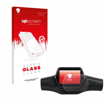 Parte frontal de un envase de producto con el logotipo de la marca upscreen. Al lado se muestra el dispositivo Segway Ninebot 