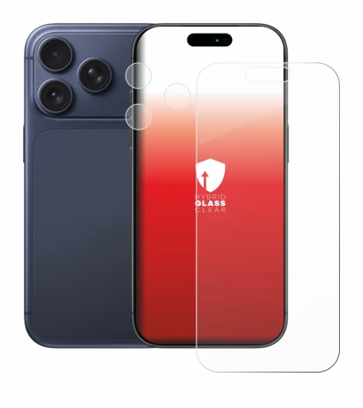 Imagen del dispositivo Apple iPhone 17 Pro (Frontal+Cámara) con una amplia variedad de protectores de pantalla.