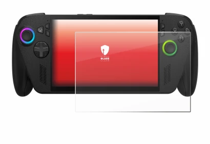 Imagen del dispositivo ASUS ROG Ally X 2025 con una amplia variedad de protectores de pantalla.