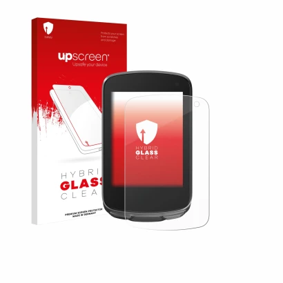 Parte frontal de un envase de producto con el logotipo de la marca upscreen. Al lado se muestra el dispositivo Geoid CC700 Pro