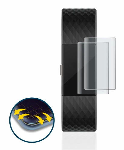 Imagen del dispositivo Fitbit Charge 2 con una amplia variedad de protectores de pantalla.