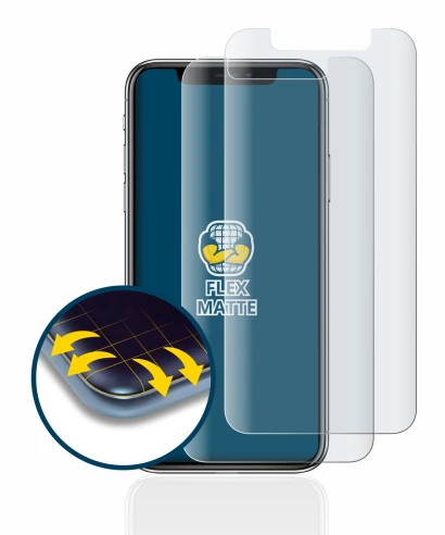 Imagen del dispositivo Apple iPhone X con una amplia variedad de protectores de pantalla.