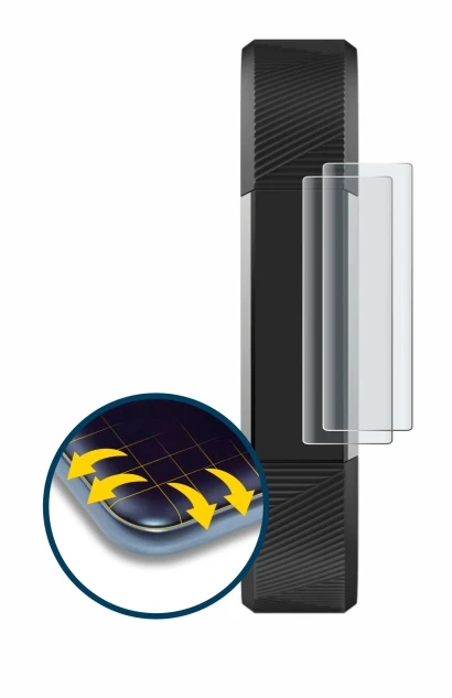 Imagen del dispositivo Fitbit Alta HR con una amplia variedad de protectores de pantalla.