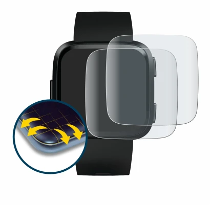 Imagen del dispositivo Fitbit Versa con una amplia variedad de protectores de pantalla.