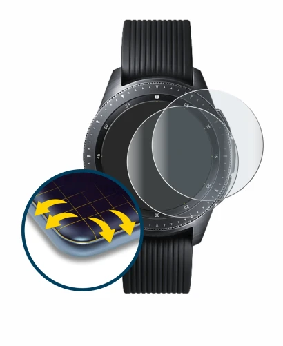 Imagen del dispositivo Samsung Galaxy Watch (42 mm) con una amplia variedad de protectores de pantalla.