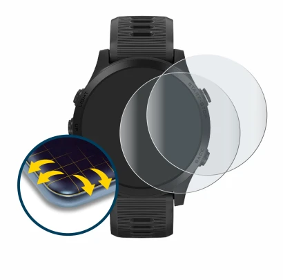 Imagen del dispositivo Garmin Forerunner 945 con una amplia variedad de protectores de pantalla.