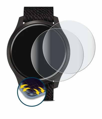 Imagen del dispositivo Garmin vivomove Style (42 mm) con una amplia variedad de protectores de pantalla.