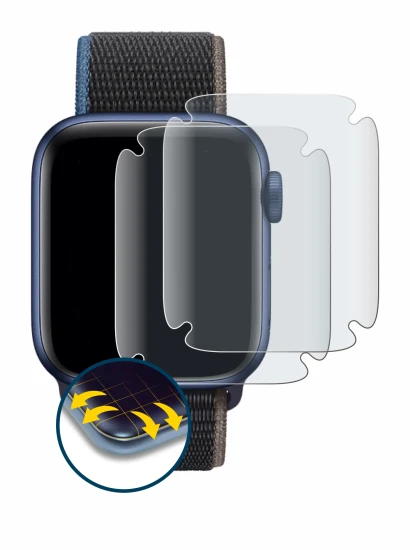 Imagen del dispositivo Apple Watch Series 6 (44 mm) con una amplia variedad de protectores de pantalla.