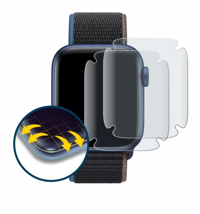 Imagen del dispositivo Apple Watch Series 6 (40 mm) con una amplia variedad de protectores de pantalla.