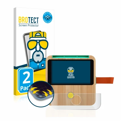 Parte frontal de un envase de producto con el logotipo de la marca BROTECT. Al lado se muestra el dispositivo tigerbox Touch c