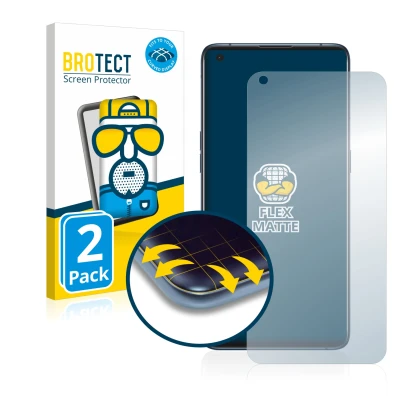 Parte frontal de un envase de producto con el logotipo de la marca BROTECT. Al lado se muestra el dispositivo Oppo Find X3 Pro