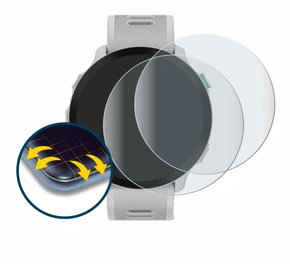 Imagen del dispositivo Garmin Forerunner 55 con una amplia variedad de protectores de pantalla.