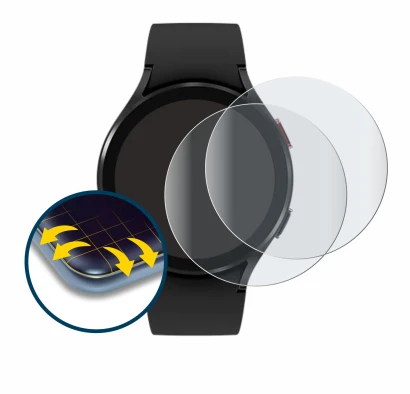 Imagen del dispositivo Samsung Galaxy Watch 4 (44mm) con una amplia variedad de protectores de pantalla.