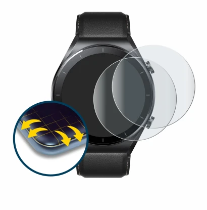 Imagen del dispositivo Xiaomi Watch S1 con una amplia variedad de protectores de pantalla.
