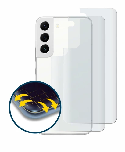 Imagen del dispositivo Samsung Galaxy S22 5G (Trasero) con una amplia variedad de protectores de pantalla.