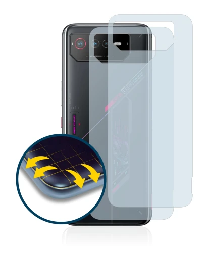 Imagen del dispositivo ASUS ROG Phone 6 (Trasero) con una amplia variedad de protectores de pantalla.