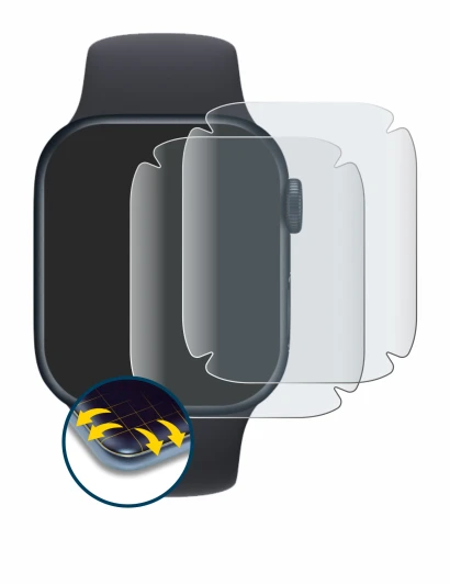 Imagen del dispositivo Apple Watch Series 8 (41 mm) con una amplia variedad de protectores de pantalla.