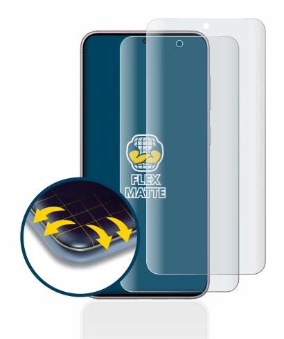 Imagen del dispositivo Samsung Galaxy S23 con una amplia variedad de protectores de pantalla.