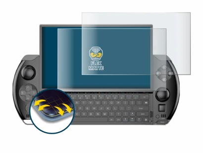 Imagen del dispositivo GPD Win 4 con una amplia variedad de protectores de pantalla.