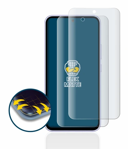 Imagen del dispositivo Samsung Galaxy A54 5G con una amplia variedad de protectores de pantalla.