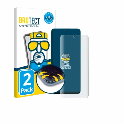 Parte frontal de un envase de producto con el logotipo de la marca BROTECT. Al lado se muestra el dispositivo Honor 90 Lite co