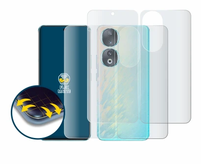 Imagen del dispositivo Honor 90 (Frontal+Trasero) con una amplia variedad de protectores de pantalla.
