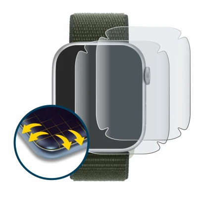 Imagen del dispositivo Apple Watch Series 9 (41 mm) con una amplia variedad de protectores de pantalla.