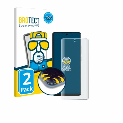 Parte frontal de un envase de producto con el logotipo de la marca BROTECT. Al lado se muestra el dispositivo Vivo X100 Pro co