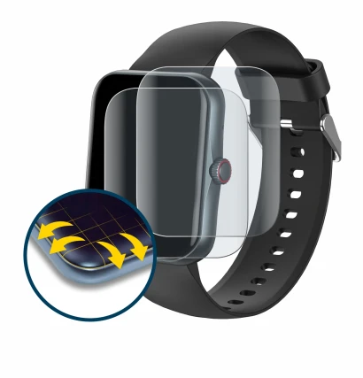 Imagen del dispositivo Pthtechus S80K con una amplia variedad de protectores de pantalla.