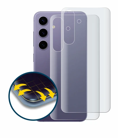 Imagen del dispositivo Samsung Galaxy S24 (Trasero) con una amplia variedad de protectores de pantalla.