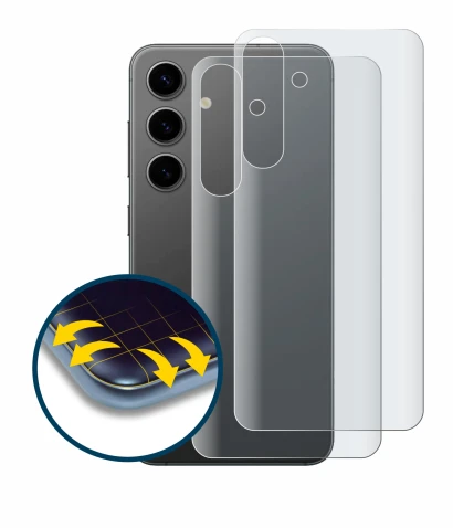 Imagen del dispositivo Samsung Galaxy S24 Plus (Trasero) con una amplia variedad de protectores de pantalla.