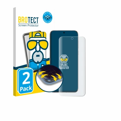 Parte frontal de un envase de producto con el logotipo de la marca BROTECT. Al lado se muestra el dispositivo Huawei Pura 70 P