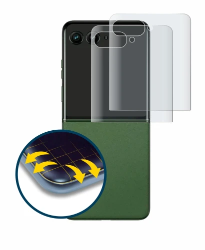Imagen del dispositivo Motorola Razr 50 Ultra (Pantalla trasera) con una amplia variedad de protectores de pantalla.