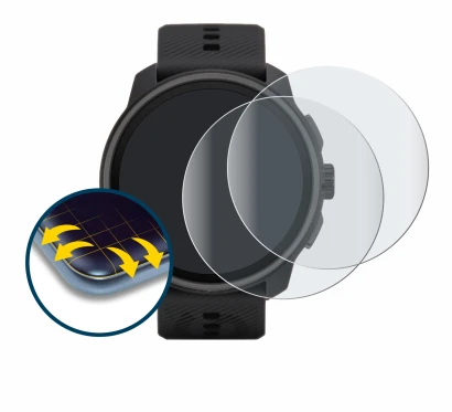 Imagen del dispositivo Suunto Race S con una amplia variedad de protectores de pantalla.
