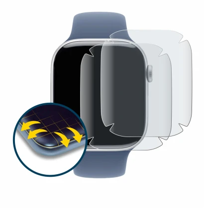 Imagen del dispositivo Apple Watch Series 10 (46 mm) con una amplia variedad de protectores de pantalla.