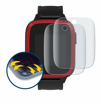 Imagen del dispositivo Xplora Let's Go con una amplia variedad de protectores de pantalla.