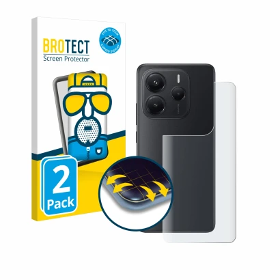 Parte frontal de un envase de producto con el logotipo de la marca BROTECT. Al lado se muestra el dispositivo Xiaomi Redmi Not