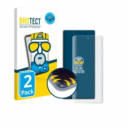 Parte frontal de un envase de producto con el logotipo de la marca BROTECT. Al lado se muestra el dispositivo Huawei Mate X6 c