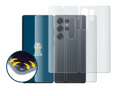 Imagen del dispositivo Samsung Galaxy S25 Ultra Enterprise Edition (Frontal+Trasero) con una amplia variedad de protectores de