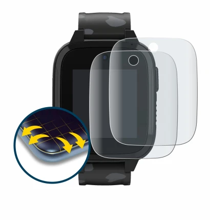 Imagen del dispositivo Xplora XGO3 (2da Gen.) con una amplia variedad de protectores de pantalla.