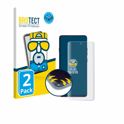 Parte frontal de un envase de producto con el logotipo de la marca BROTECT. Al lado se muestra el dispositivo Motorola Edge 60