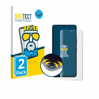 Parte frontal de un envase de producto con el logotipo de la marca BROTECT. Al lado se muestra el dispositivo ASUS ROG Phone 9