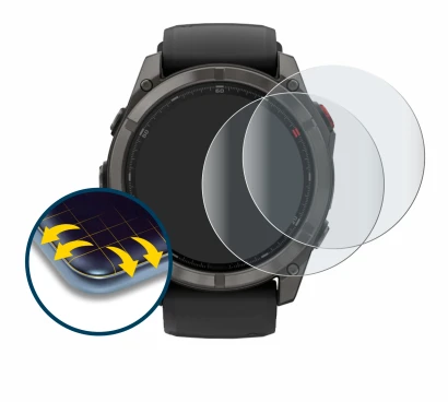 Imagen del dispositivo Garmin Fenix 8 Pro AMOLED (51 mm) con una amplia variedad de protectores de pantalla.