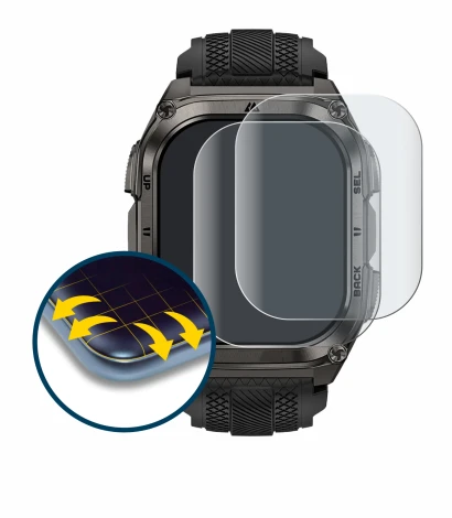 Imagen del dispositivo Kospet Tank M4 con una amplia variedad de protectores de pantalla.