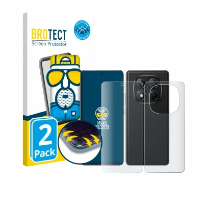 Parte frontal de un envase de producto con el logotipo de la marca BROTECT. Al lado se muestra el dispositivo Xiaomi Redmi Not