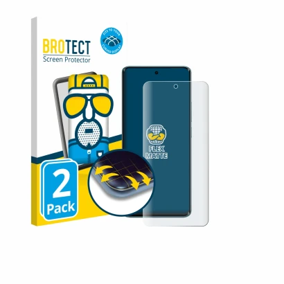 Parte frontal de un envase de producto con el logotipo de la marca BROTECT. Al lado se muestra el dispositivo Xiaomi Poco M8 c