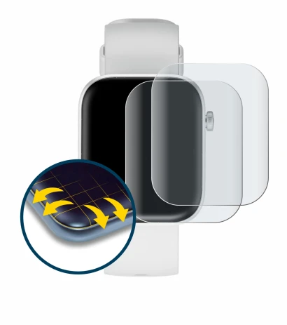 Imagen del dispositivo HMD Watch P1 con una amplia variedad de protectores de pantalla.